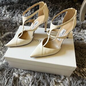 Jimmy Choo Cream Strappy Heels